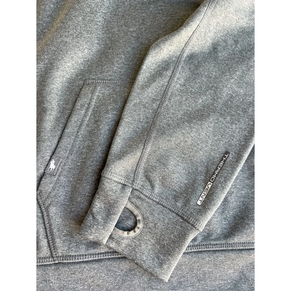 Ralph Lauren Polo Sport Hoodie Youth XL Gray ThermoVent Performance Pullover